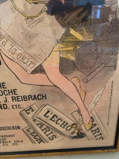 Vintage French Signed Lithograph by Renowned Illustrator Jules Chéret
