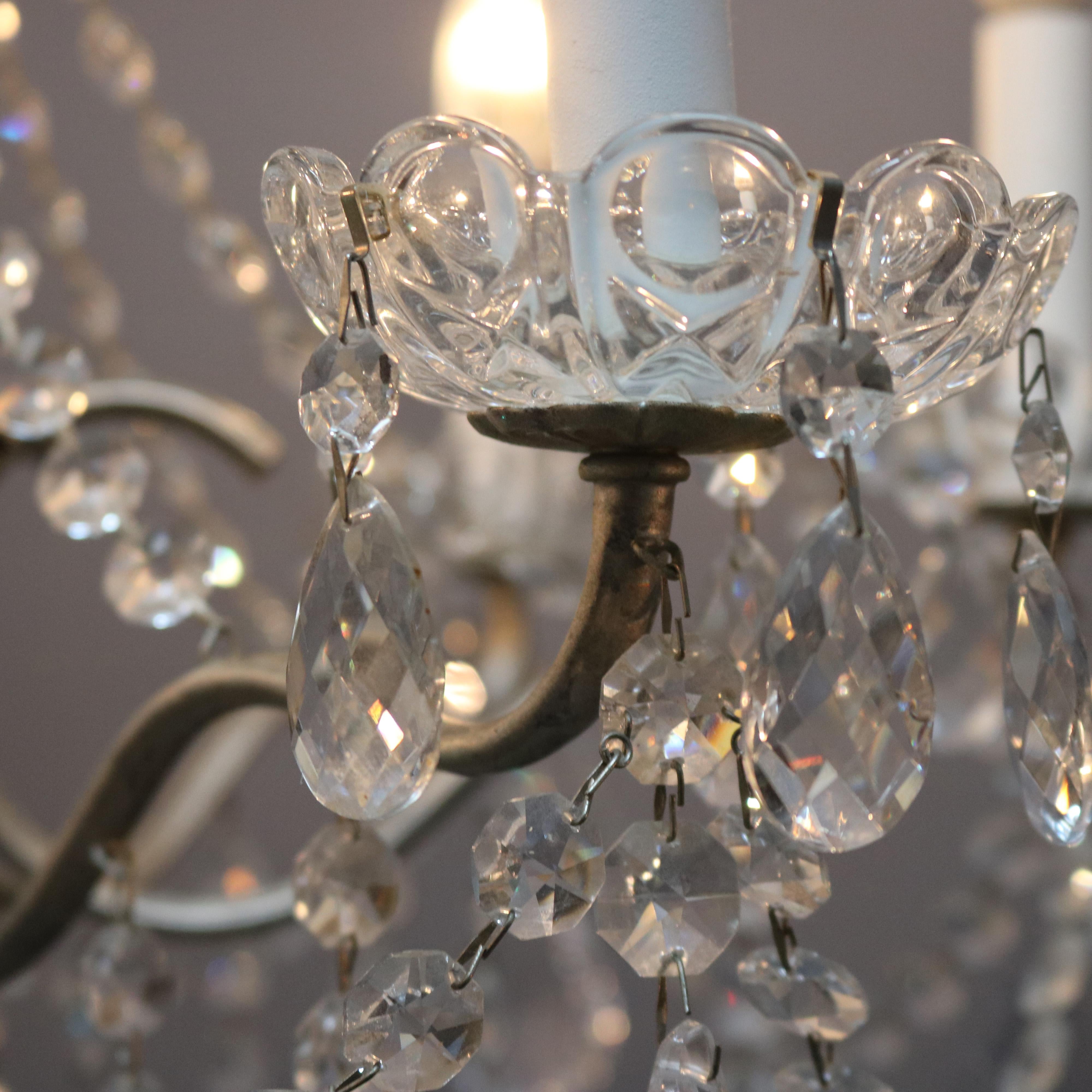 Vintage French Silver Gilt and Cut Crystal Chandelier, 20th Century 5