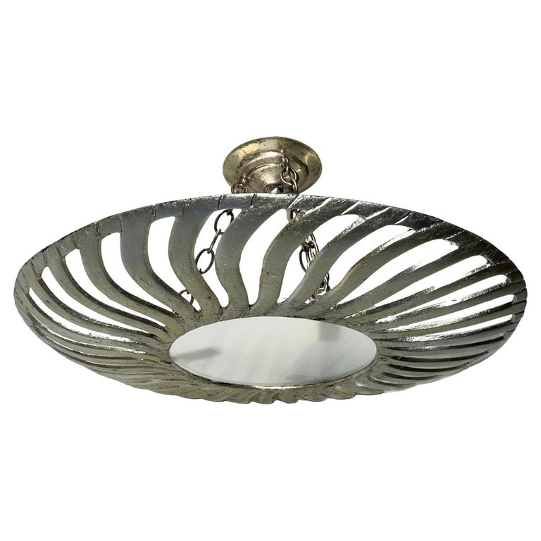 Vintage French Silver Light Fixture For Sale at 1stDibs