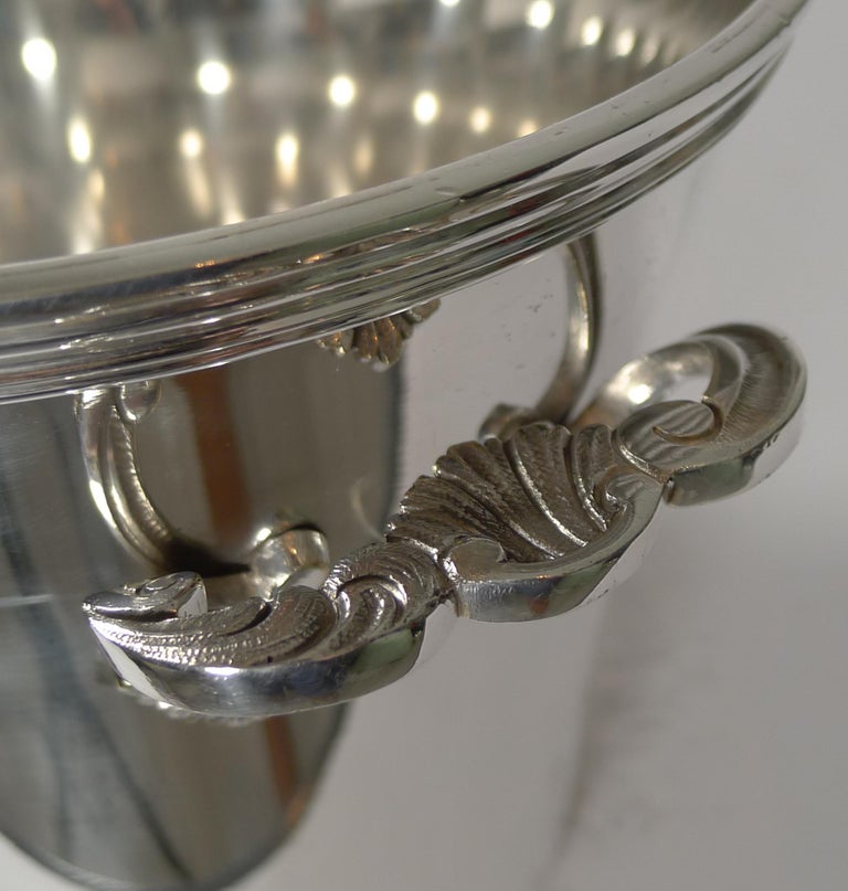 Vintage French Silver Plated Champagne Bucket / Wine Cooler In Good Condition For Sale In Bath, GB
