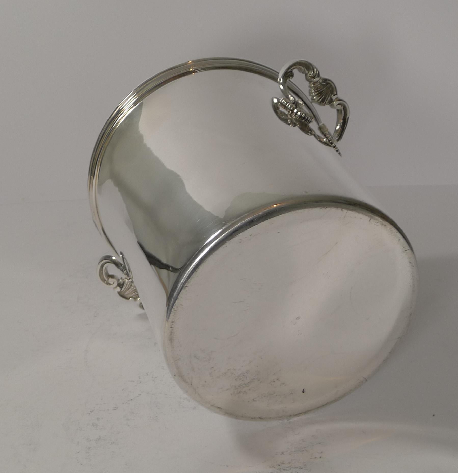 Vintage French Silver Plated Champagne Bucket / Wine Cooler In Good Condition In Bath, GB