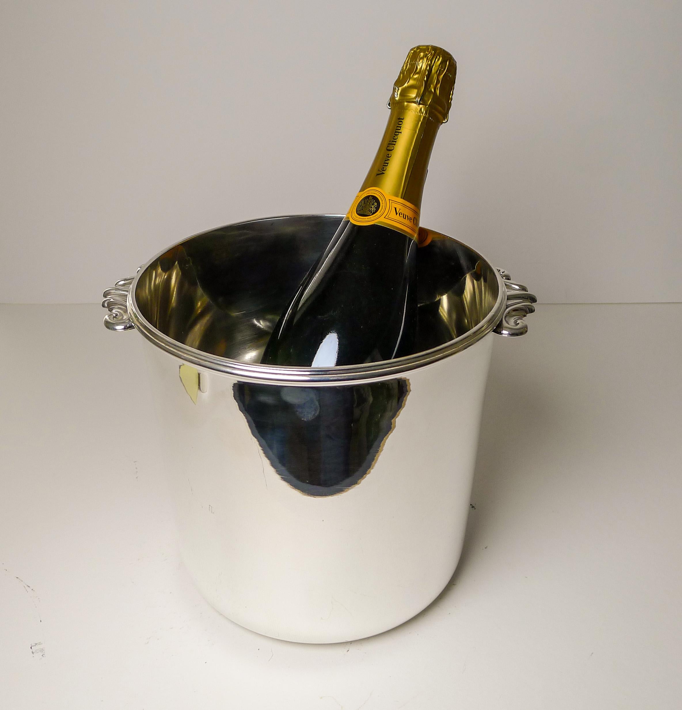 Vintage French Silver Plated Wine or Champagne Cooler / Bucket, Puiforcat For Sale 9