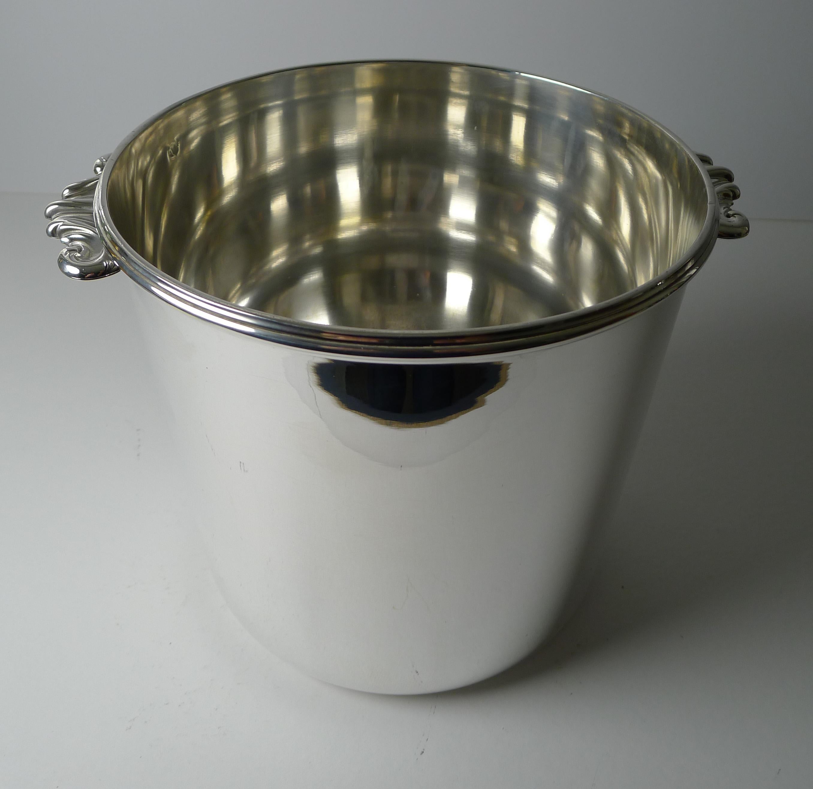 Art Nouveau Vintage French Silver Plated Wine or Champagne Cooler / Bucket, Puiforcat For Sale