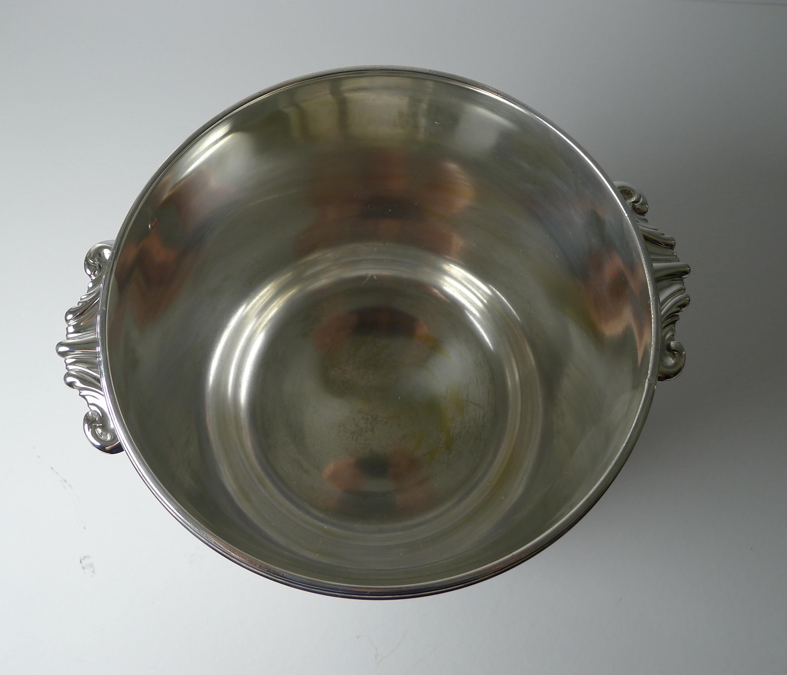 Vintage French Silver Plated Wine or Champagne Cooler / Bucket, Puiforcat In Good Condition For Sale In Bath, GB