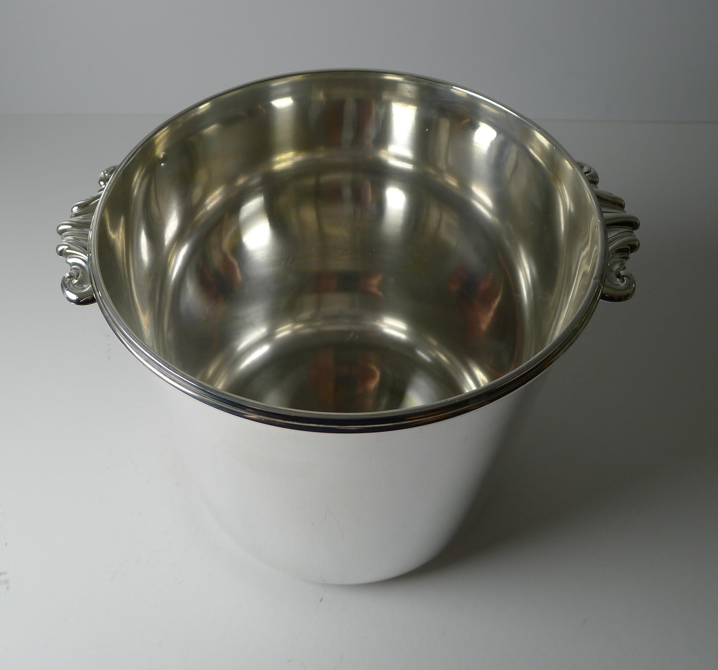 Vintage French Silver Plated Wine or Champagne Cooler / Bucket, Puiforcat For Sale 1