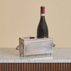 Vintage French Silver Wine Cooler with Tassel Motif