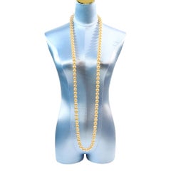 Vintage French Faux Pearl Necklace, Single Strand, Circa 1980s, 52"