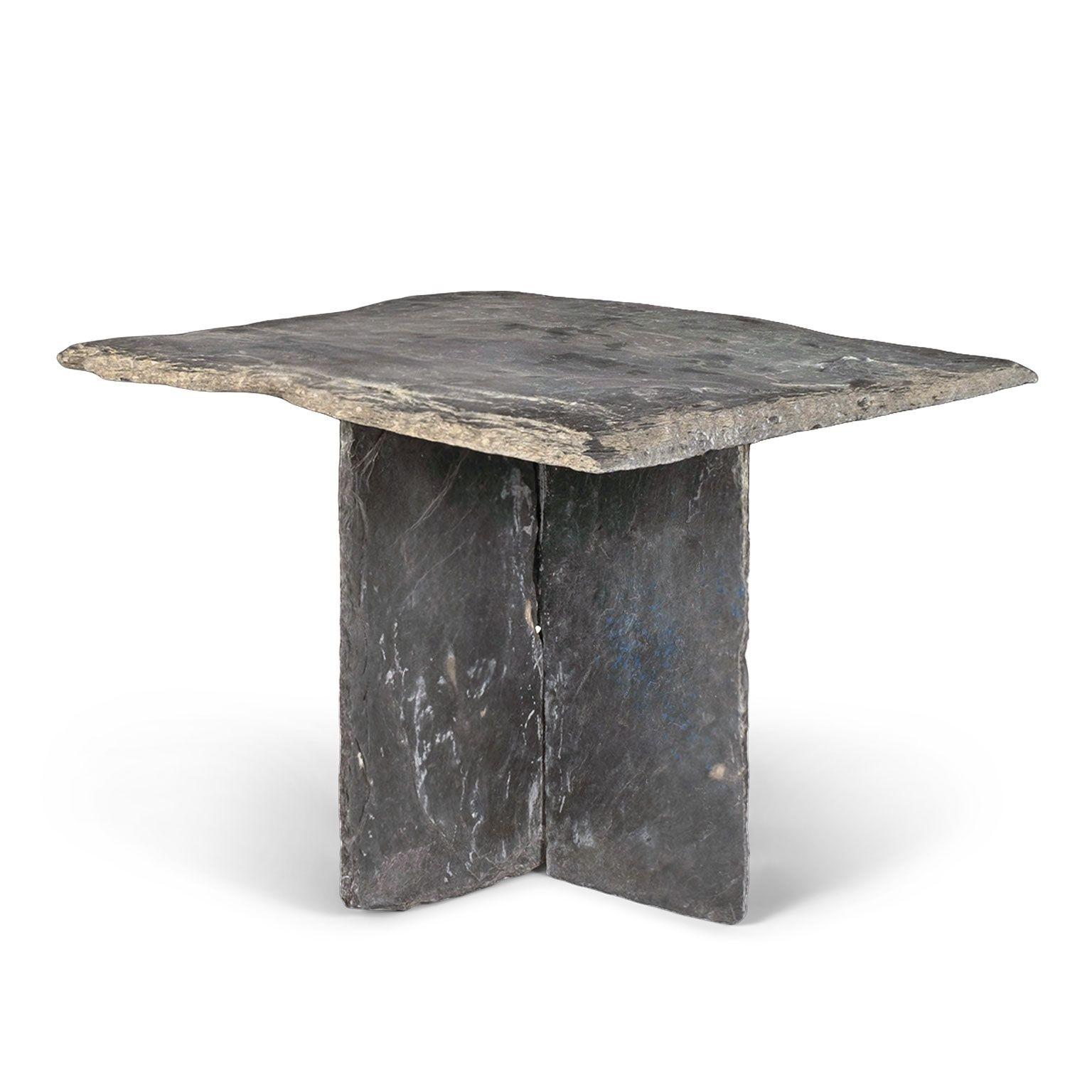 Vintage Französisch Schiefer Tisch (Handgeschnitzt) im Angebot