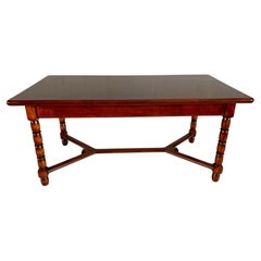 Retro French Solid Oak Trestle Dining Table