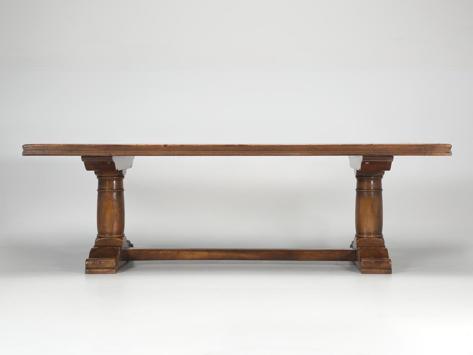 Vintage French Solid Walnut Trestle Dining Table Made by Quinta 25-Years Old 5