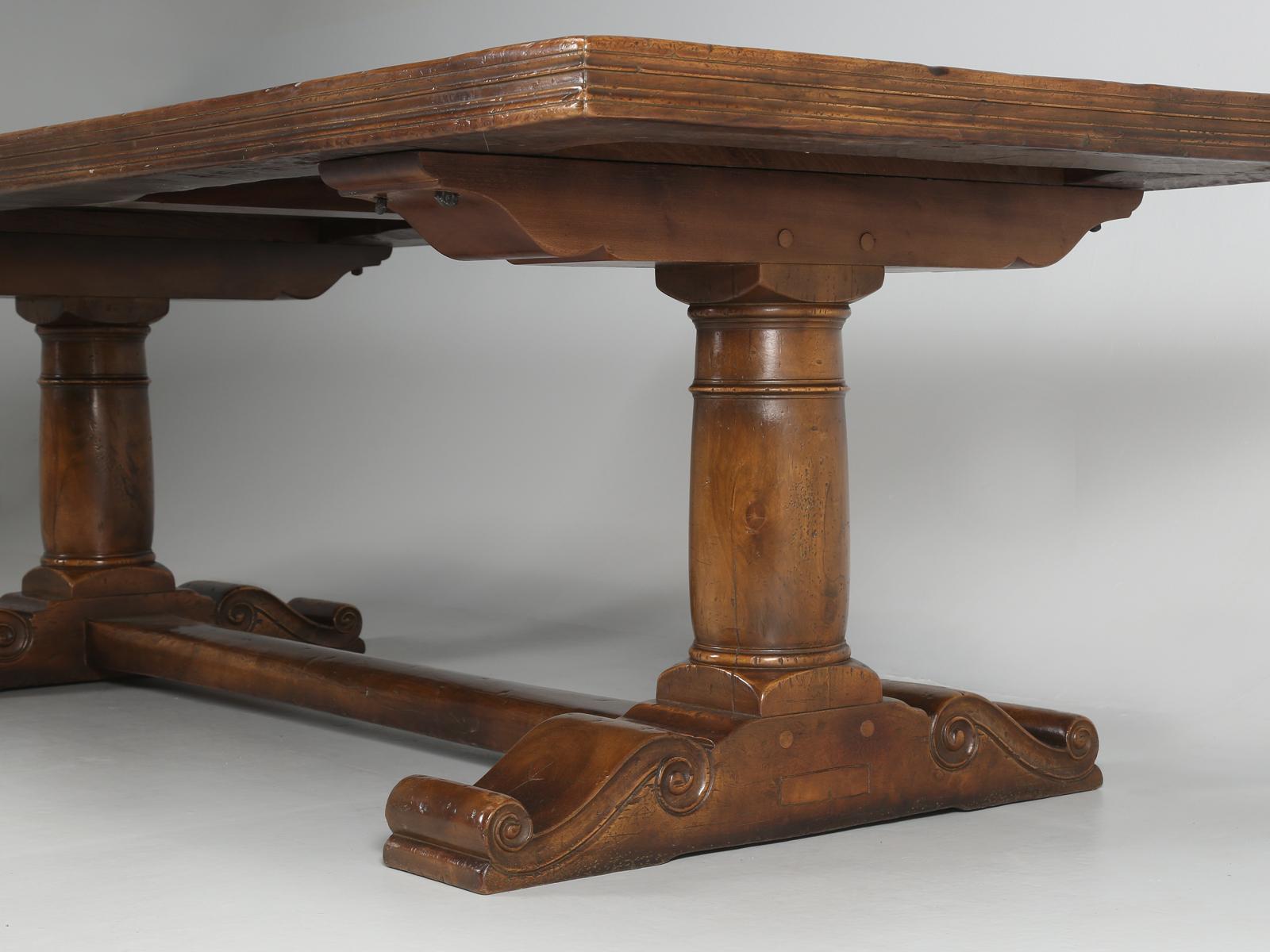 Vintage French Solid Walnut Trestle Dining Table Made by Quinta 25-Years Old 6