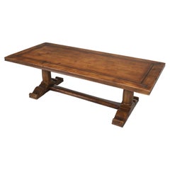 Used French Solid Walnut Trestle Dining Table Made by Quinta 25-Years Old