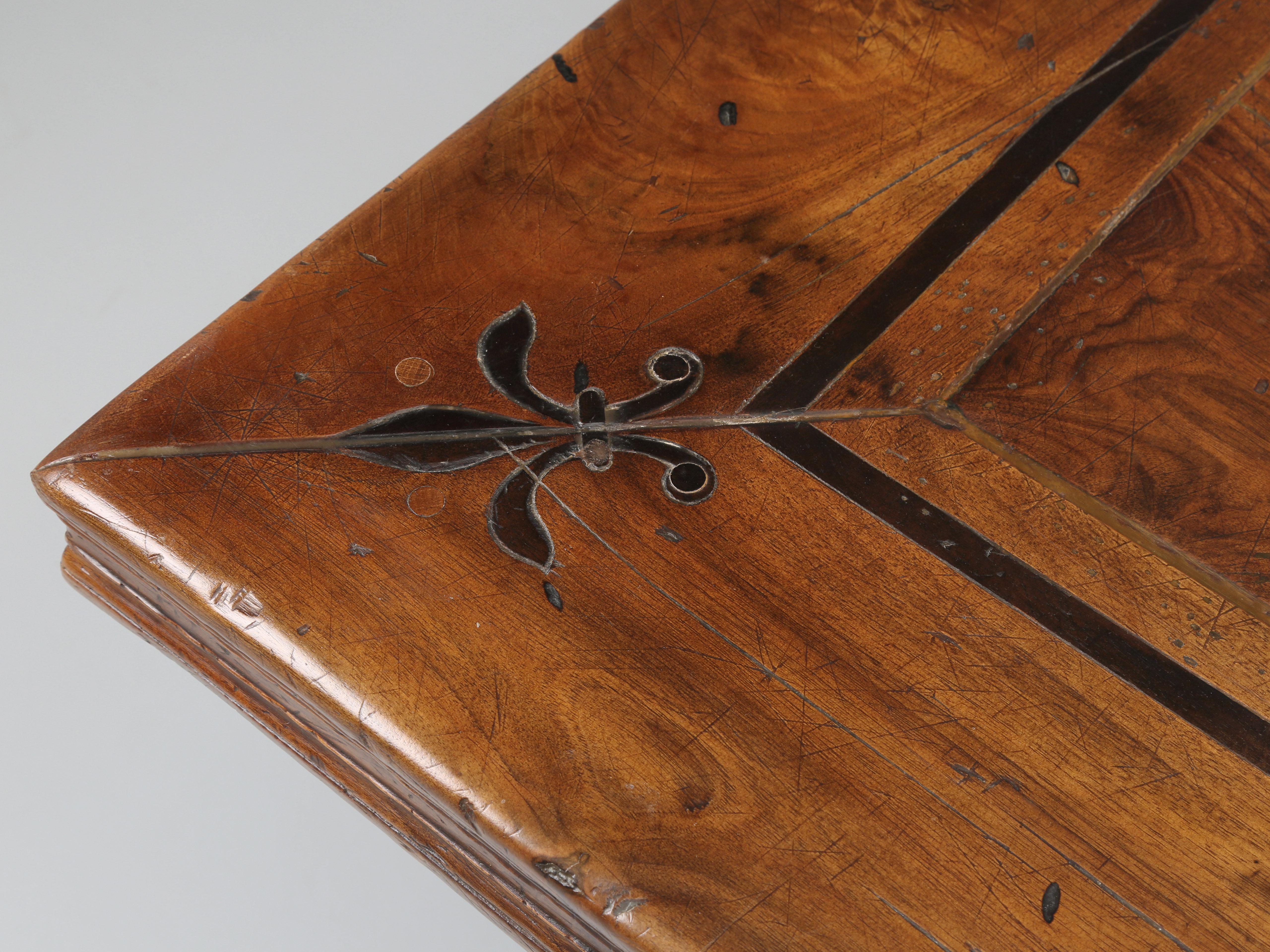 Late 20th Century Vintage French Solid Walnut Trestle Style Dining Table Made by Quinta, Perpignan