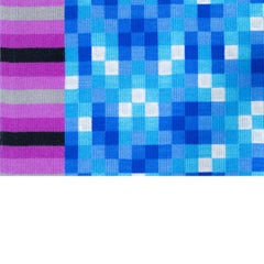 Vintage French Square Geometric Tapestry, Signed by Bissery - Rug & Kilim