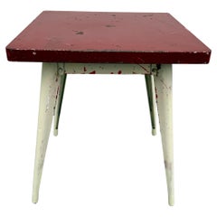 Xavier Pauchard, quadratischer französischer Vintage-Bistrotisch aus Metall