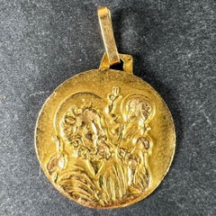 Vintage French St Christopher 18K Yellow Gold Charm Pendant