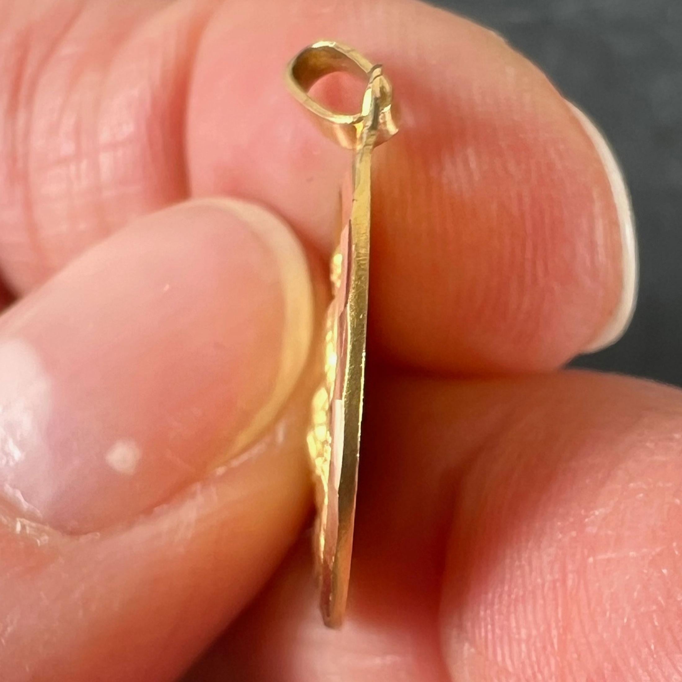 Vintage French St Christopher 18K Yellow Gold Religious Medal Pendant en venta 4