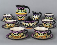 Vintage French St. Jean de Bretagne Ceramic Tea Set