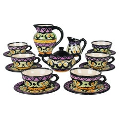Vintage French St. Jean de Bretagne Ceramic Tea Set