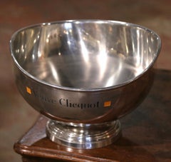 Französischer Vintage-Champagnerkühler aus Edelstahl „Veuve Clicquot“