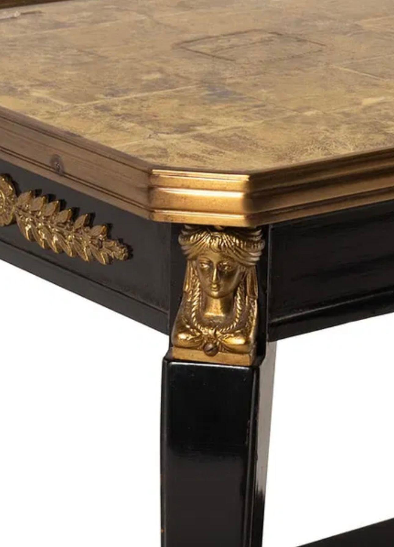 Italian Vintage French Stamped Maison Jansen Louis XVI Low Table For Sale