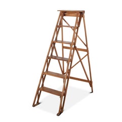 Vintage French Step Ladder in Beechwood