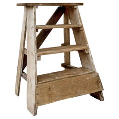 Vintage French Step Stool Side Table