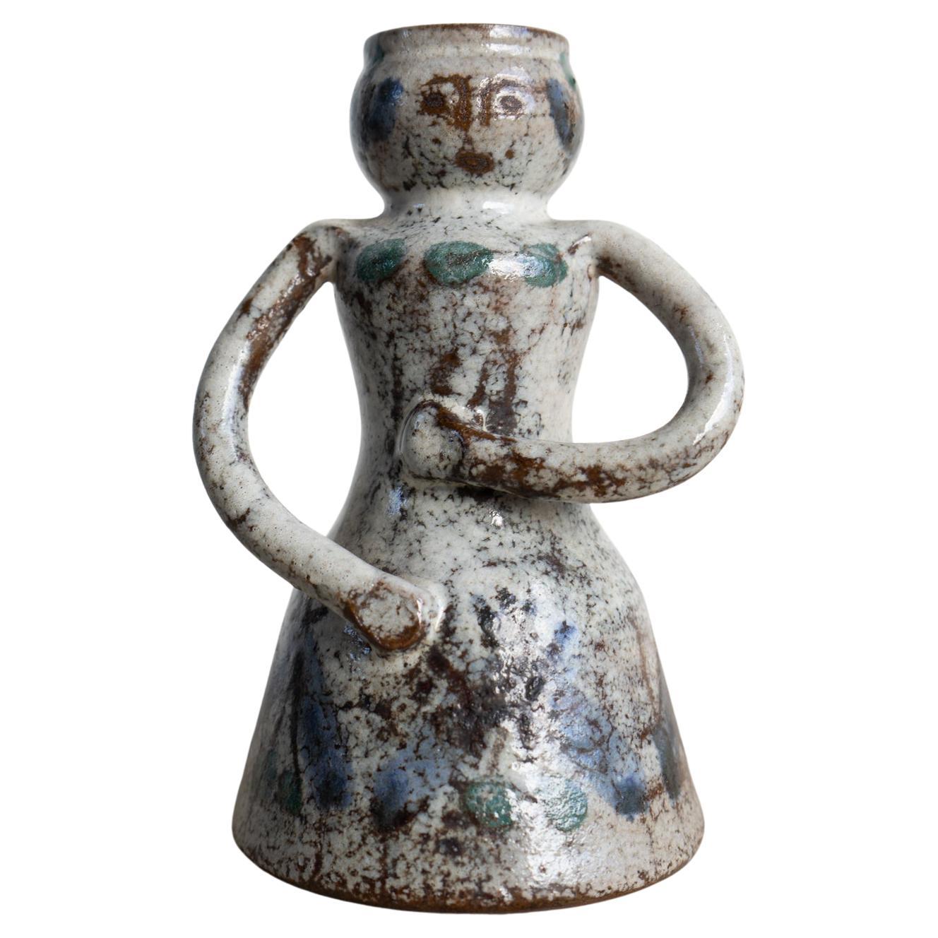 Jarrón vintage francés de Studio Pottery de Gustave Reynaud para Atelier Le Murier
