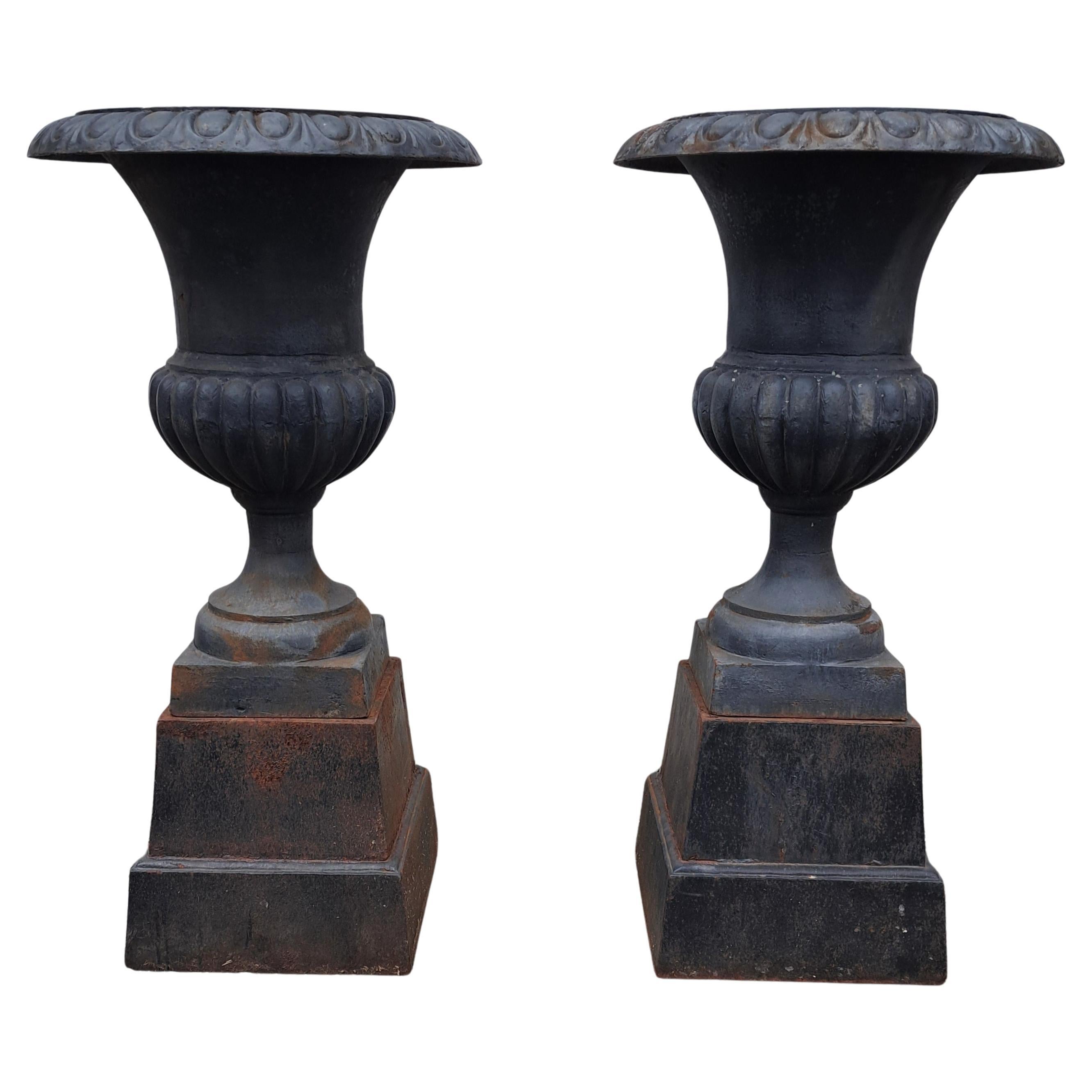 Urne in ghisa 2 pezzi in stile francese vintage