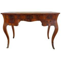 Vintage French Style Acacia Burl Desk