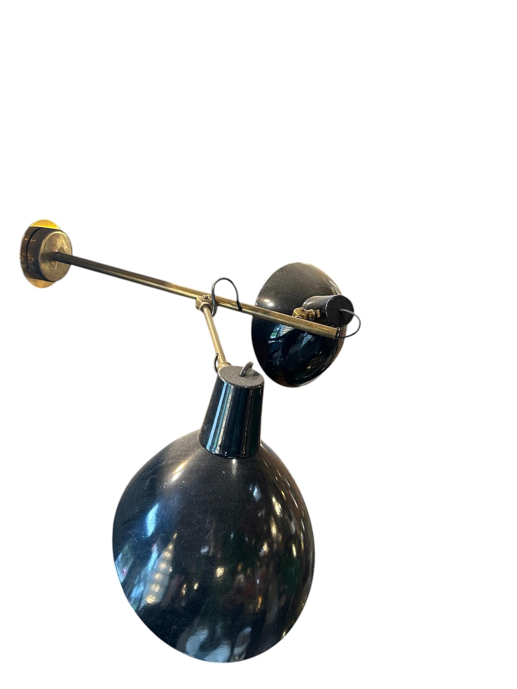 Italian Vintage French Style Brass Dual-Arm Pendant Light For Sale