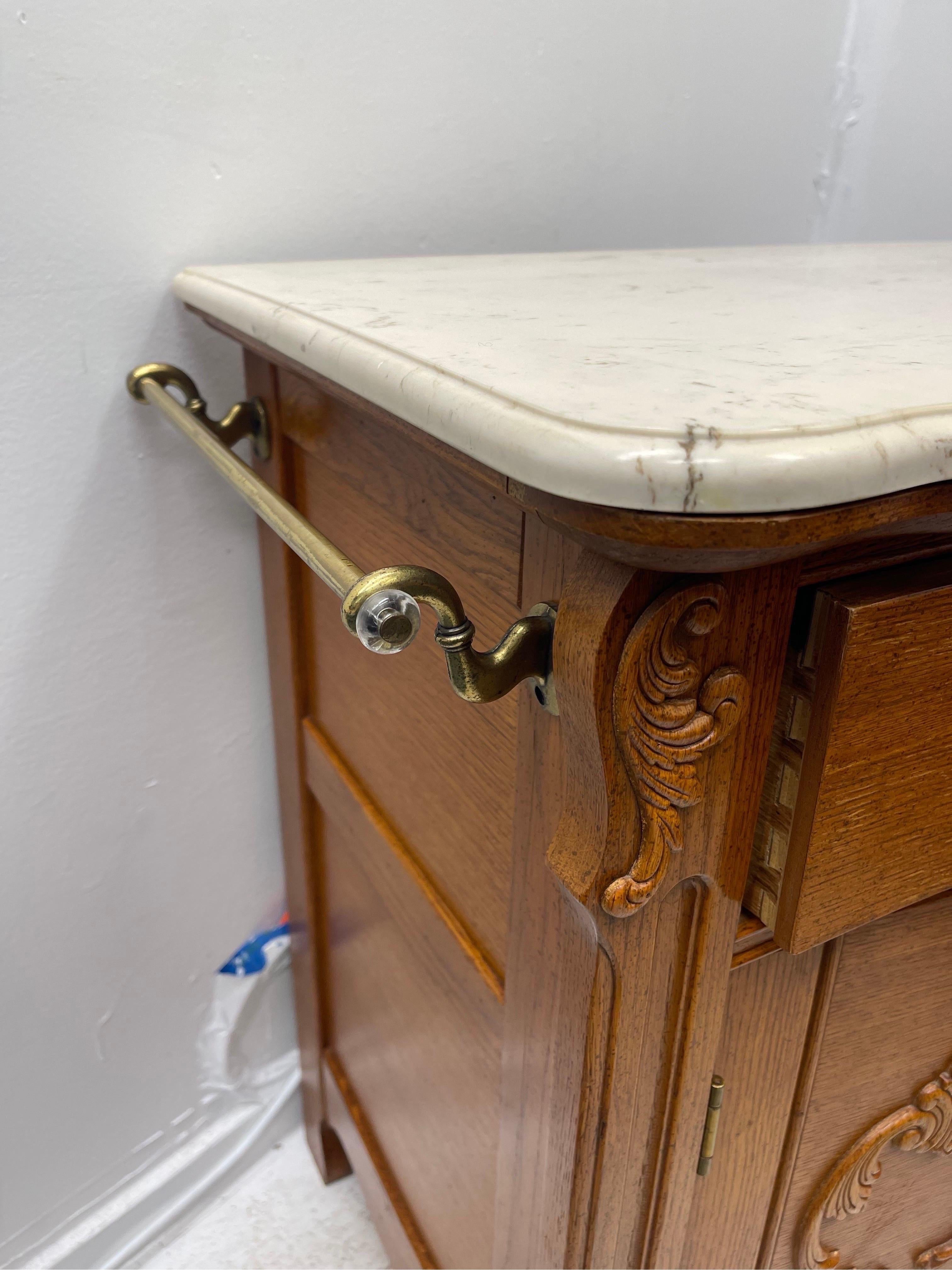 vintage marble top cabinet