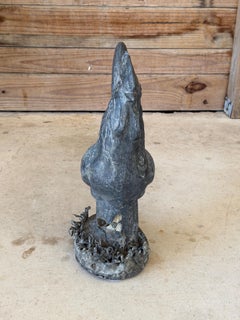 Vintage French Style Cast Iron Rooster Garden Statue-Wrought Iron Floral  Base