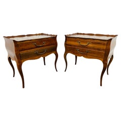 Used French Style Cherry Wood Nightstands - Set of 2