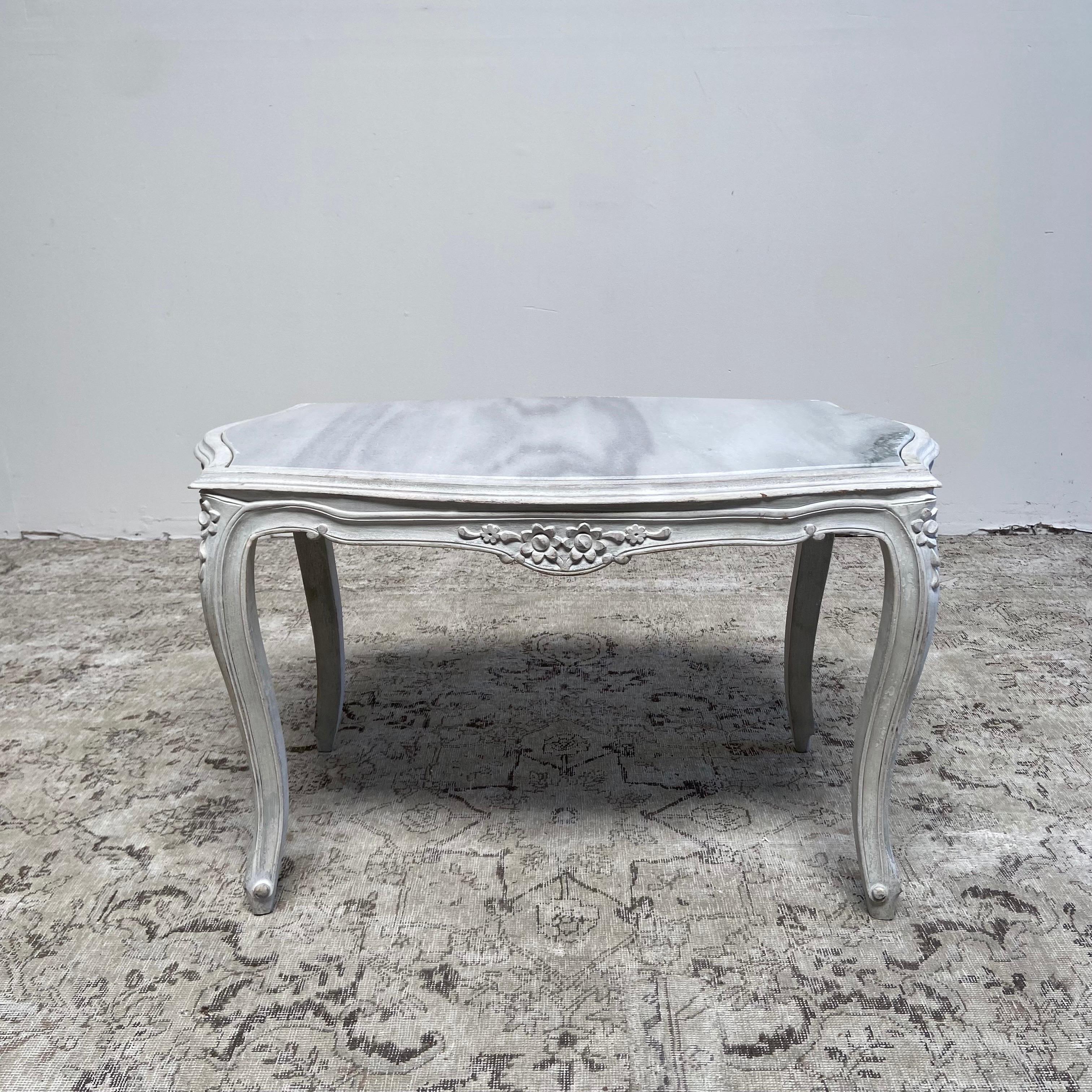 Vintage French Style Console Table with Marble Top For Sale at 1stDibs