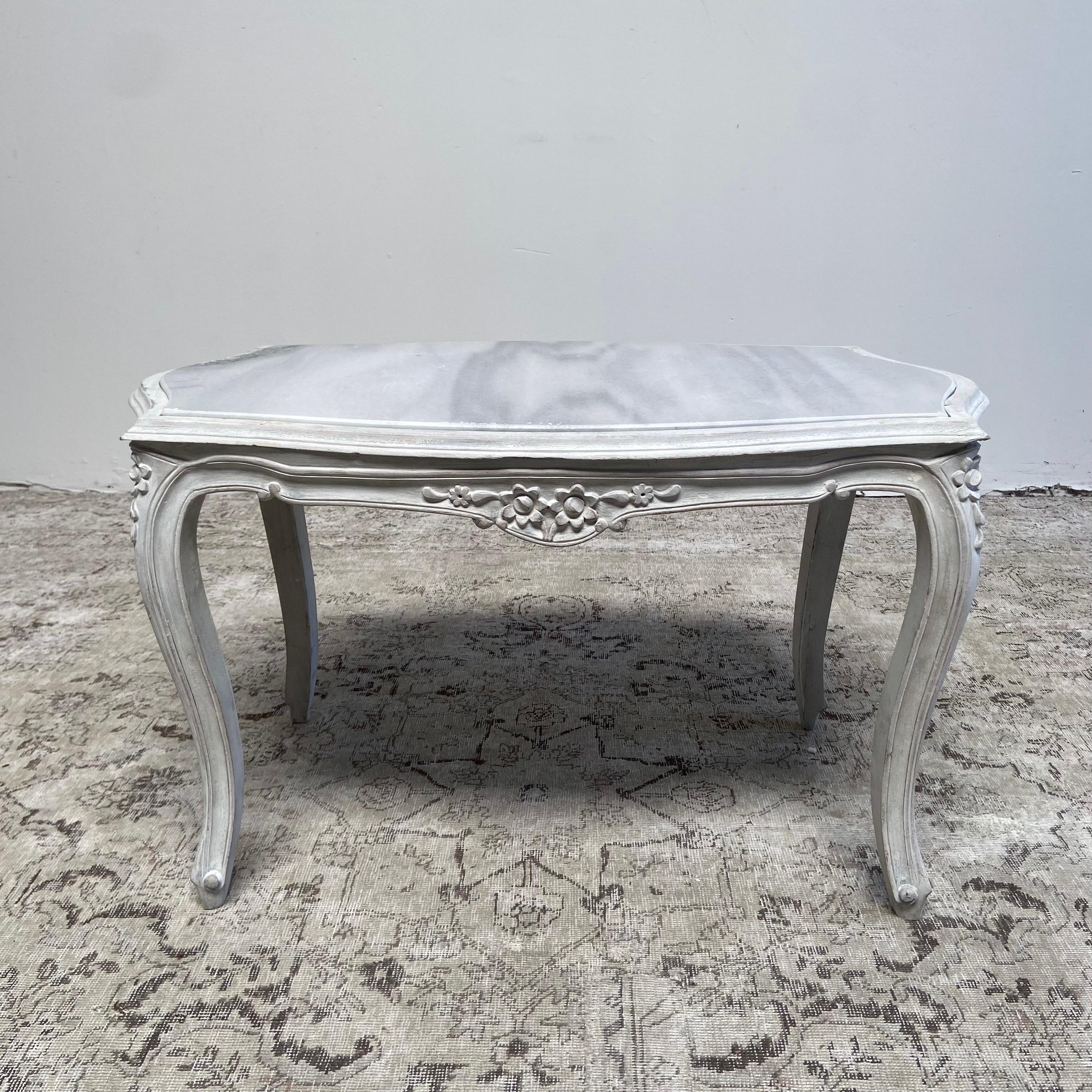 Vintage French Style Console Table with Marble Top For Sale 7