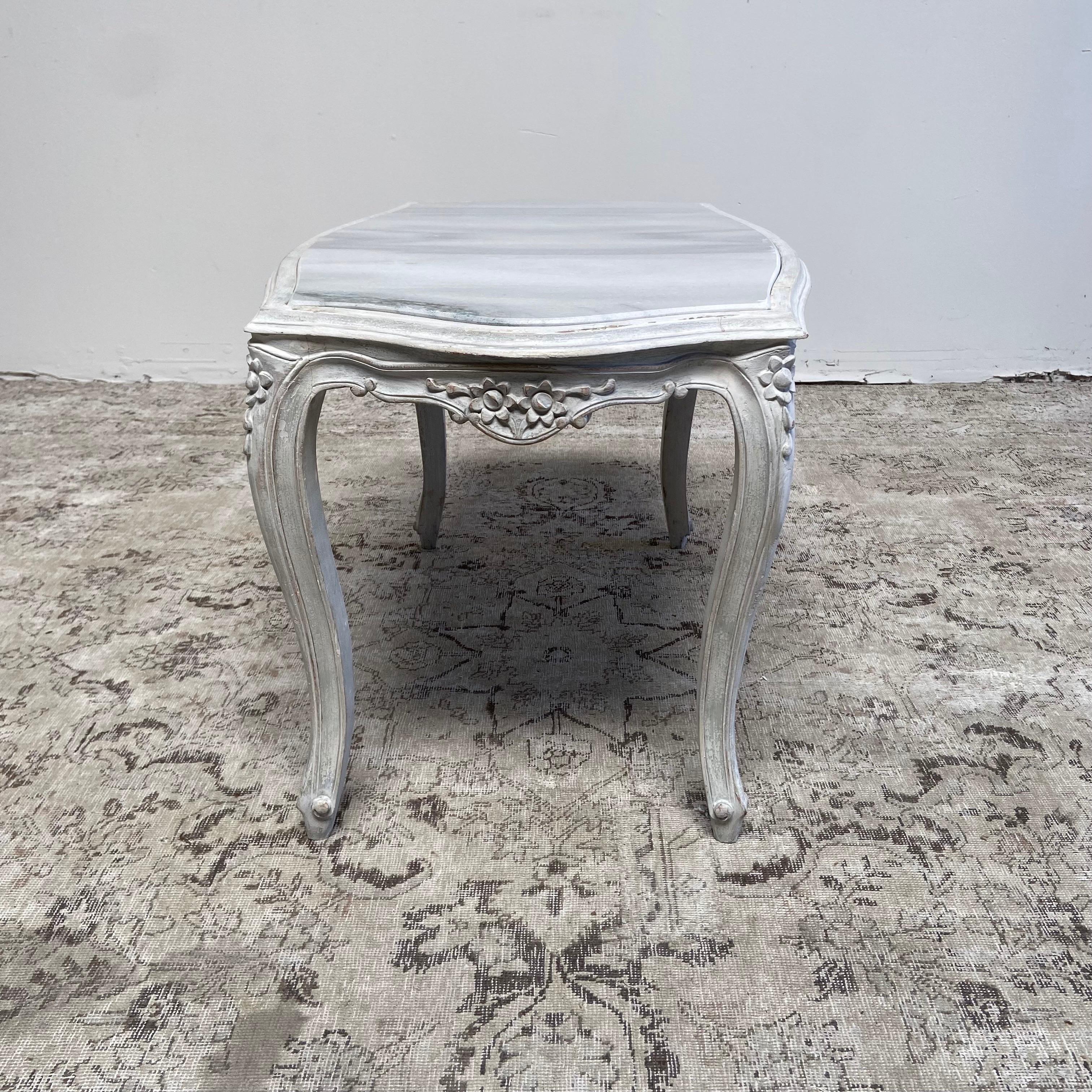 20th Century Vintage French Style Console Table with Marble Top For Sale