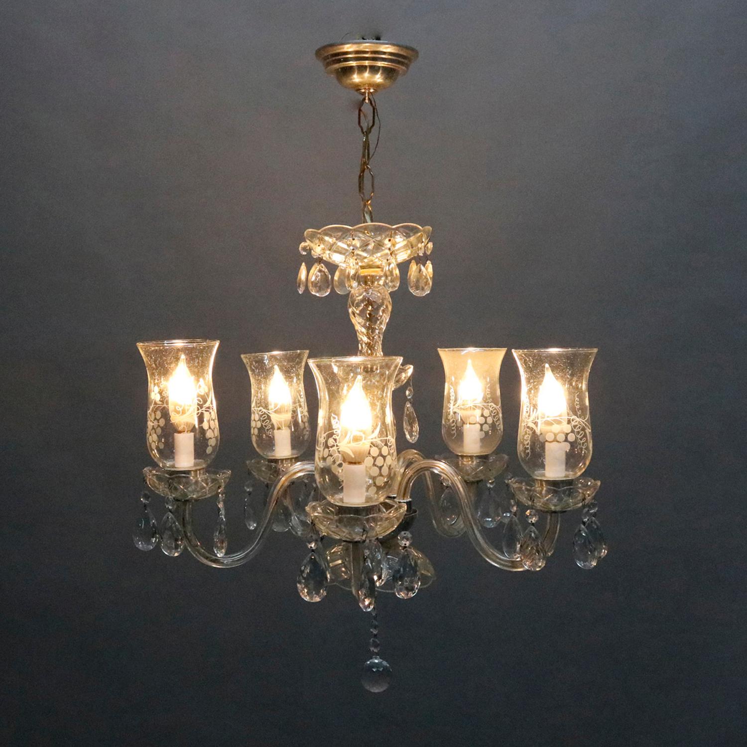 small bronze shallow 6 arm french chandelier