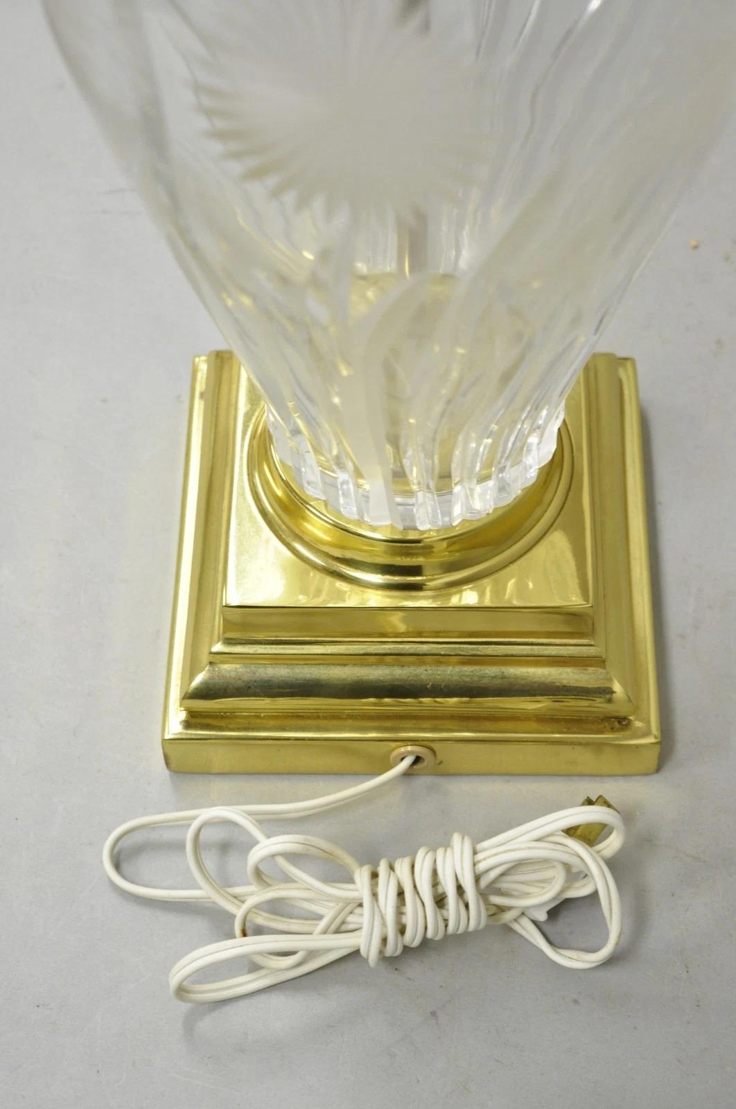 Vintage French Style Cut Crystal Glass Etched 
