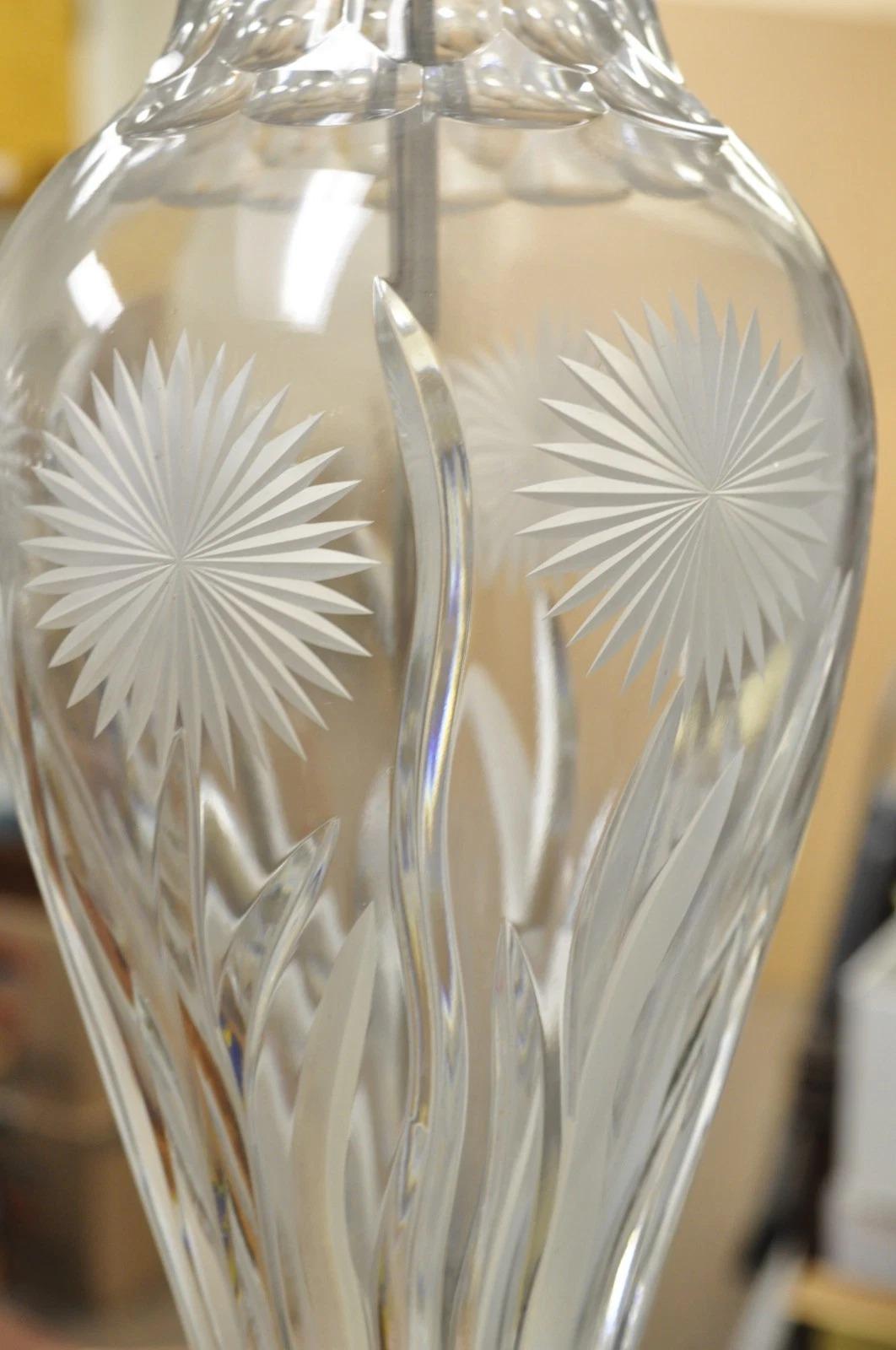Other Vintage French Style Cut Crystal Glass Etched 