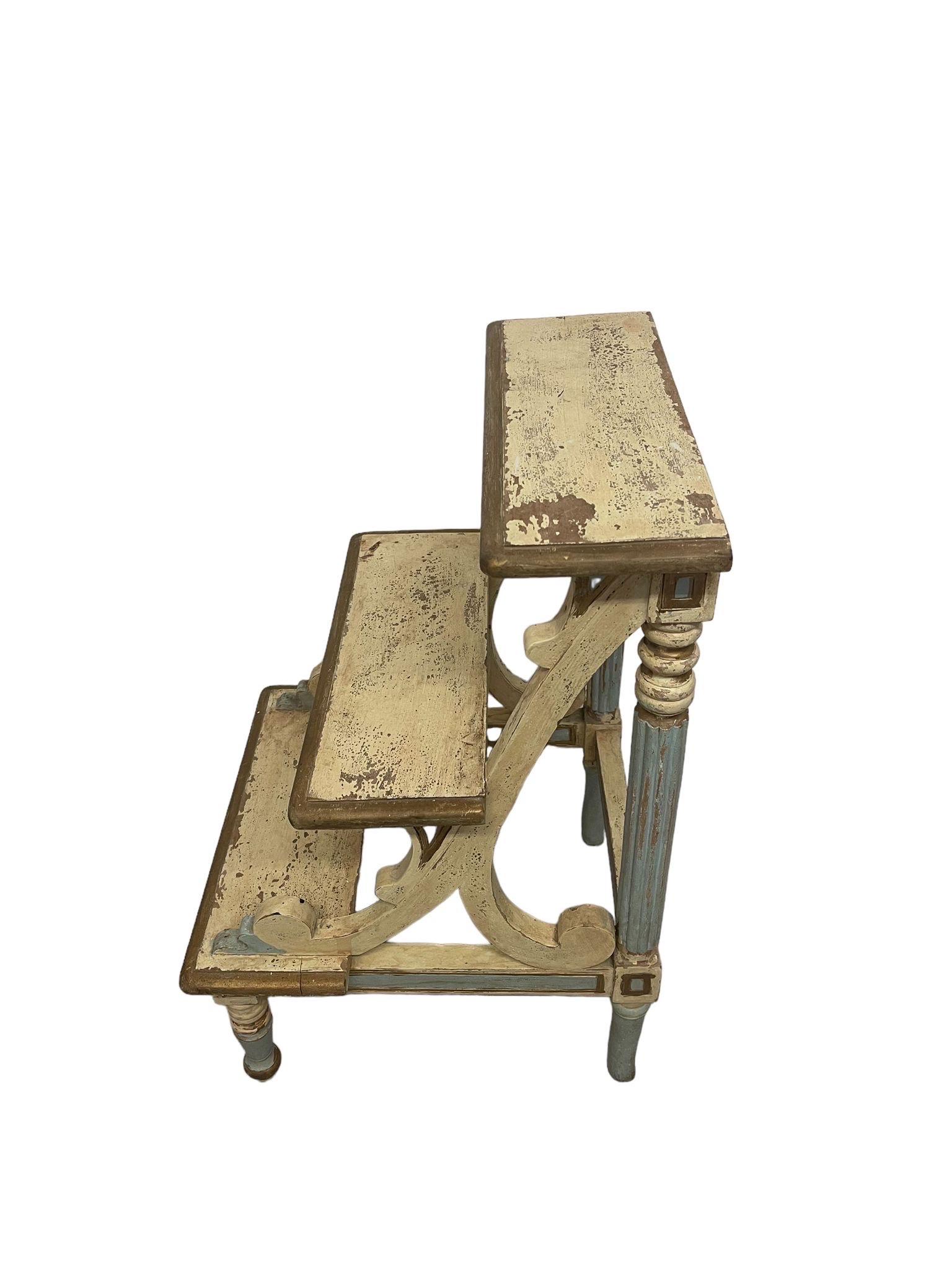 antique library step stool