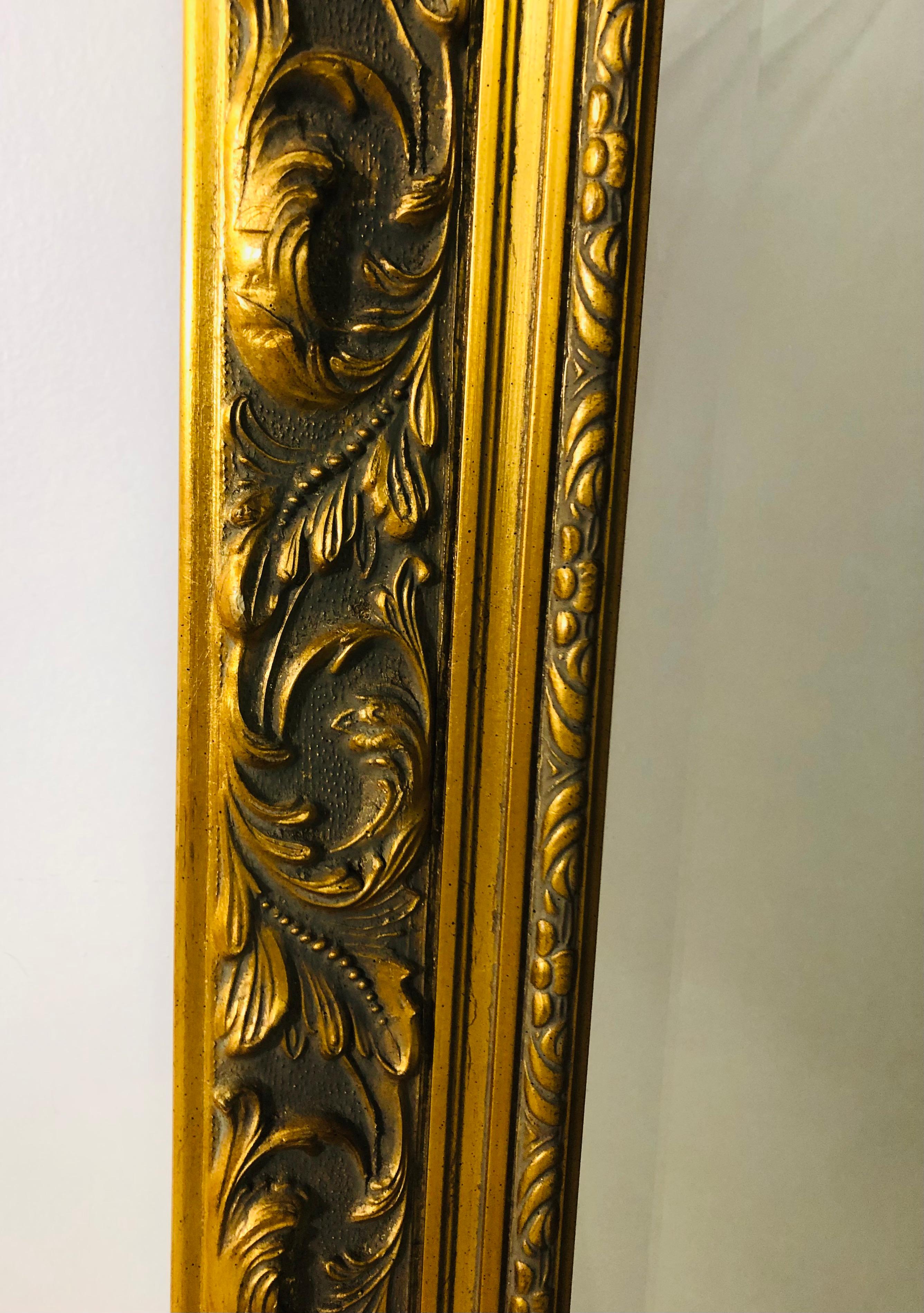 Vintage French Style Gilt Wood Frame and Beveled Glass Mirror 1