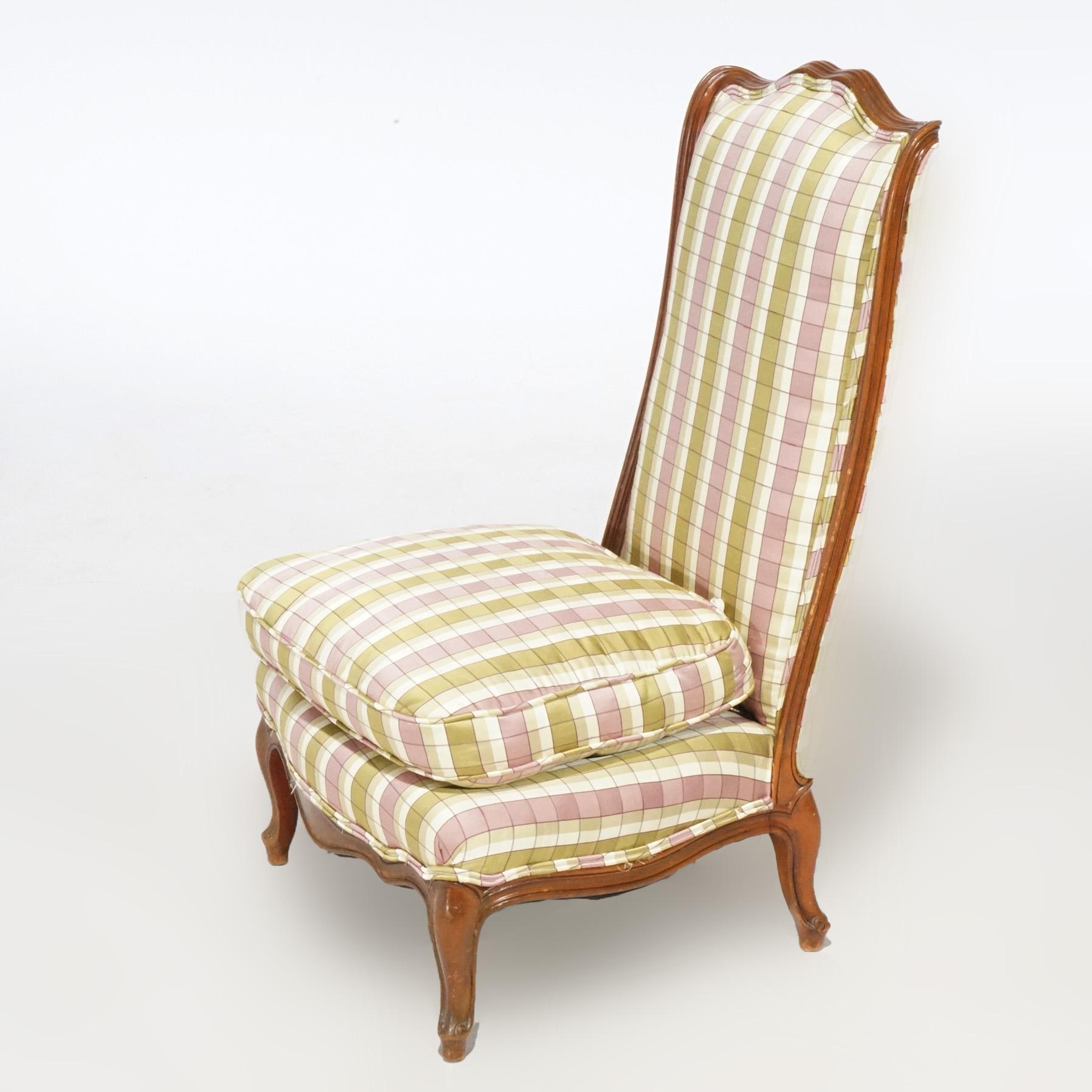 Vintage French Style Ladies Upholstered Slipper Chair, 20th C In Good Condition For Sale In Big Flats, NY
