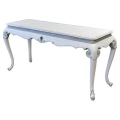Mesa consola cabriole pintada estilo francés vintage