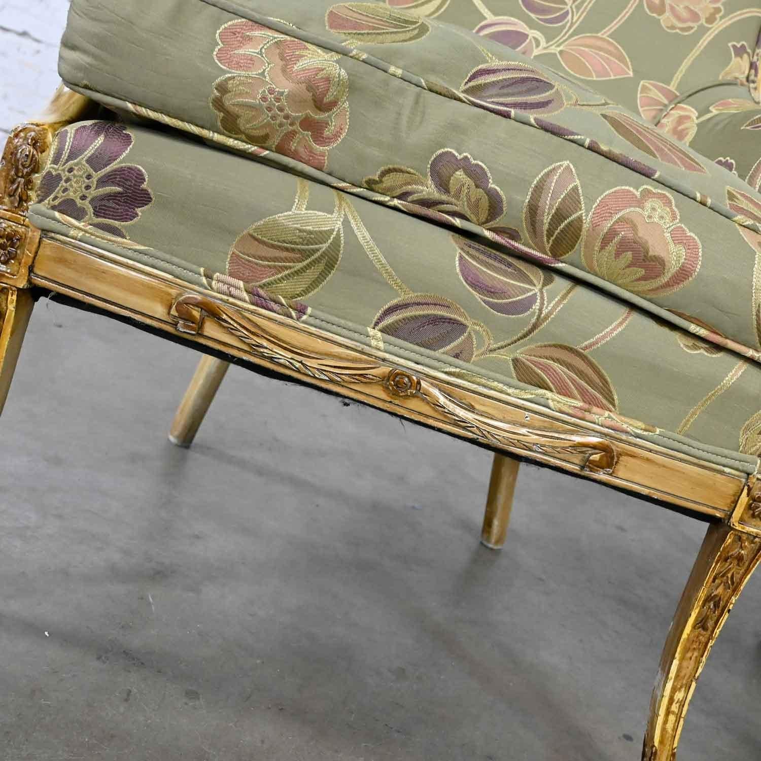 Vintage French Style Pr Distressed Painted Armchairs Neoclassical Hollywood Reg 5