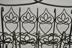 Vintage French Style Scrolling Wrought Iron Magazine Rack Stand with Heart