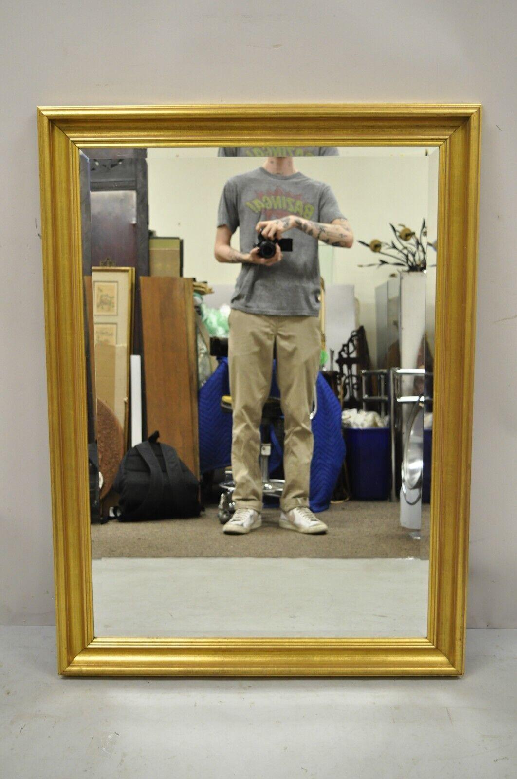 Vintage French Style Wood Frame Gold Leaf Wall Mirror For Sale 7