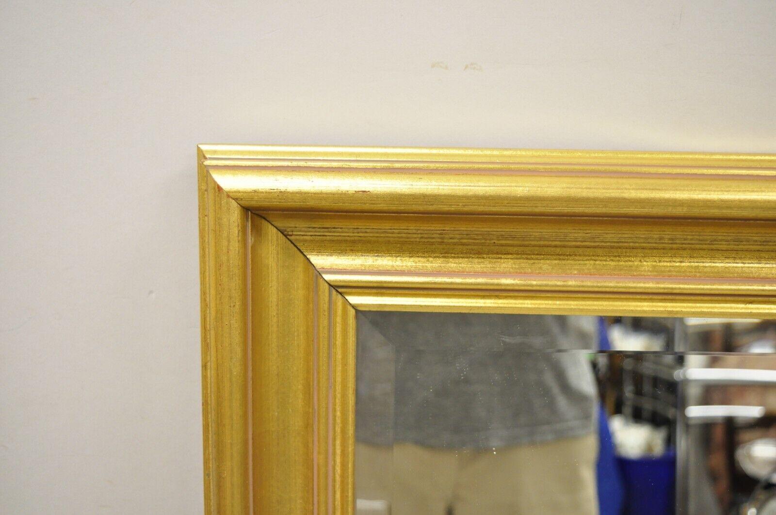Vintage French Style Wood Frame Gold Leaf Wall Mirror In Good Condition For Sale In Philadelphia, PA