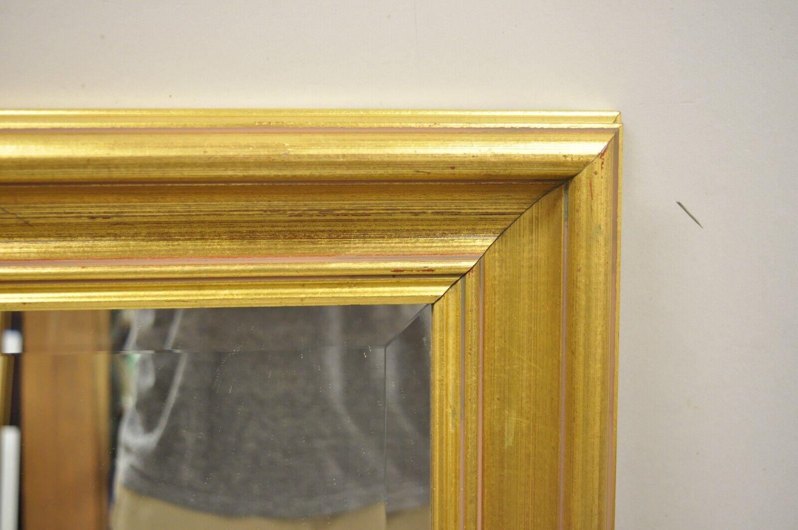 20th Century Vintage French Style Wood Frame Gold Leaf Wall Mirror For Sale