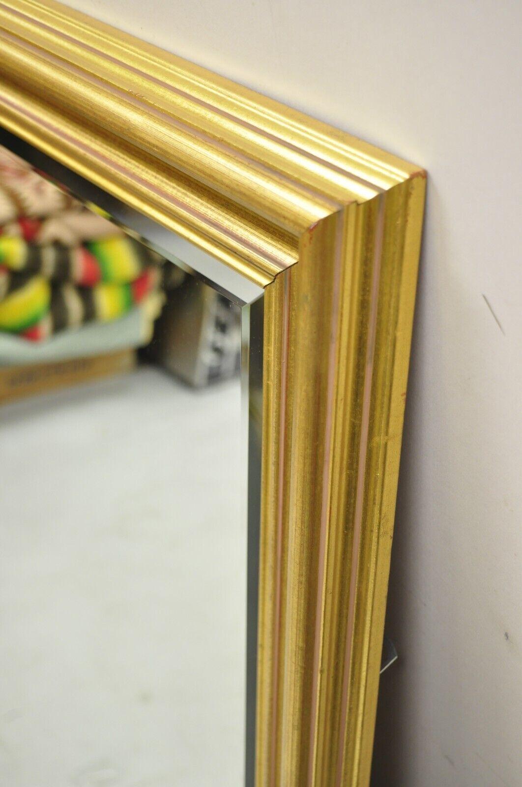 Glass Vintage French Style Wood Frame Gold Leaf Wall Mirror For Sale